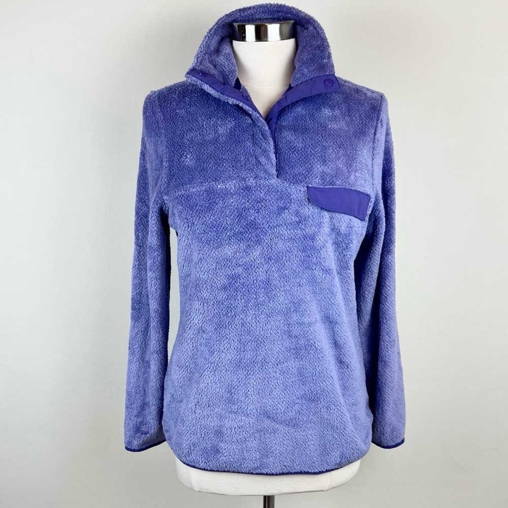 Jachs Cabin Purple Fuzzy High Pile Fleece Snap Pullover Medium